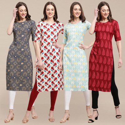 EthnicBasket Women Printed A-line Kurta(Multicolor)