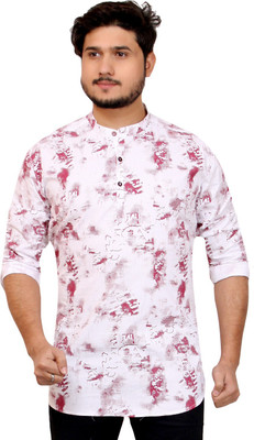 MOHINI CREATION Men Self Design Straight Kurta(Maroon)