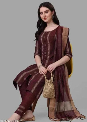 J N Super Women Self Design, Solid Anarkali Kurta(Maroon)