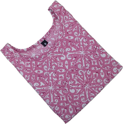 RD Collection Women Printed Straight Kurta(Pink, White)