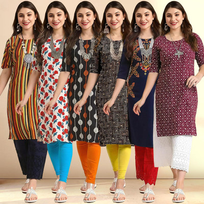 1 Stop Fashion Women Printed A-line Kurta(Multicolor)
