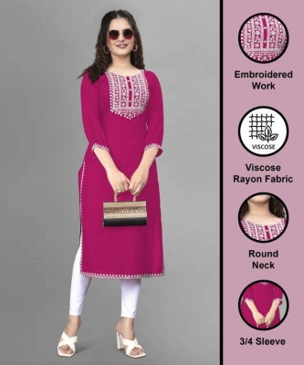 KAIZY CREATION Women Embroidered A-line Kurta(Multicolor)