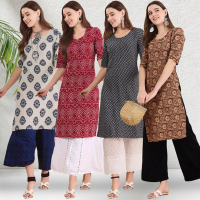 EthnicBasket Women Printed A-line Kurta(Multicolor)
