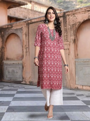 EthnicBasket Women Woven Design A-line Kurta(Multicolor)