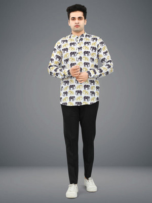 ZURINE Men Colorblock A-line Kurta(Black, Multicolor)