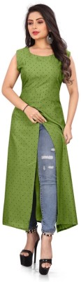 Hiral Creation Women Printed Anarkali Kurta(Green, Black)