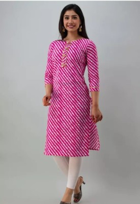 KAILASHI CREATION Women Printed Straight Kurta(Pink)