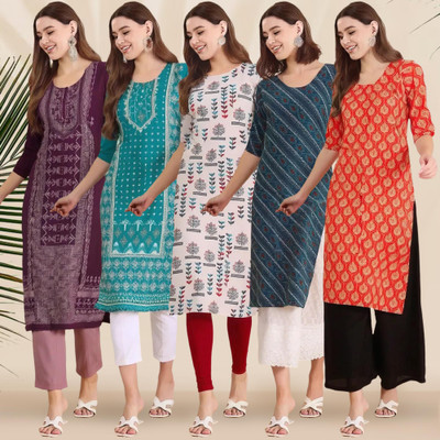 1 Stop Fashion Women Printed A-line Kurta(Multicolor)