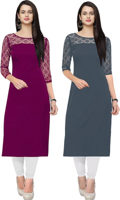 Dream Beauty Fashion Women Self Design A-line Kurta(Grey)