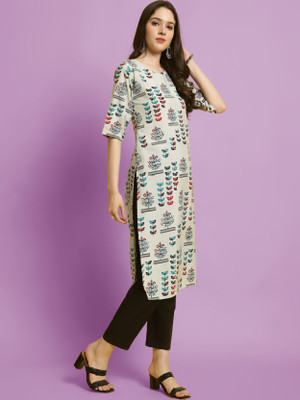 Kurtastic Women Printed A-line Kurta(Maroon)