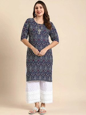 SZN Women Printed A-line Kurta(Maroon)