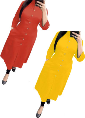 Maa Meladi Creation Women Solid A-line Kurta(Multicolor)