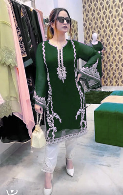Dholiya Embroidered Kurta, Palazzo & Dupatta Set