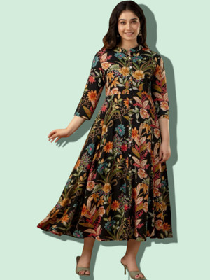 NEW APPARELS Women Printed Anarkali Kurta(Multicolor)