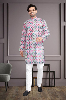 BBSTEXTILES Men Printed A-line Kurta(Multicolor)