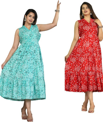 RD Fab Women Printed Anarkali Kurta(Multicolor)