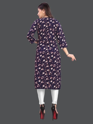 SUMITA SAREE Women Printed Straight Kurta(Purple)