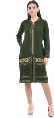 AMERICAN EYE Women Printed Straight Kurta(Green)