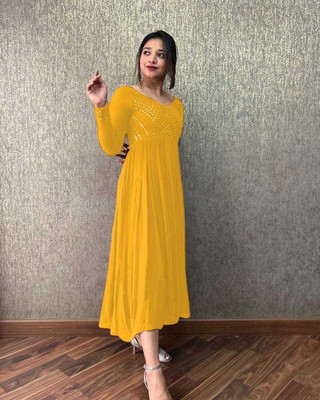 nejadhari tax Flared/A-line Gown(Yellow)