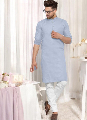 Trending Rashmi Men Solid Straight Kurta(Grey)