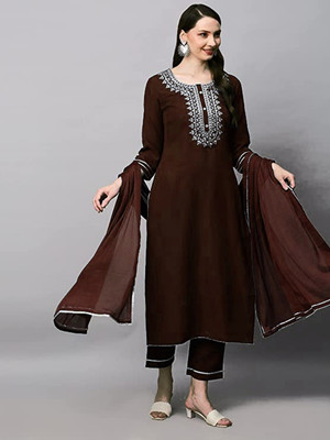 GXS Women Printed Flared Kurta(Blue)