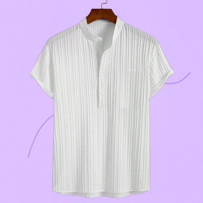 Look Trendy Men Printed Straight Kurta(White)