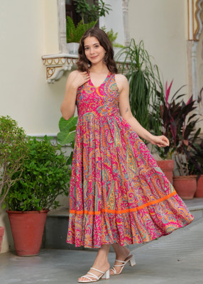 NEW APPARELS Women Printed Anarkali Kurta(Multicolor)