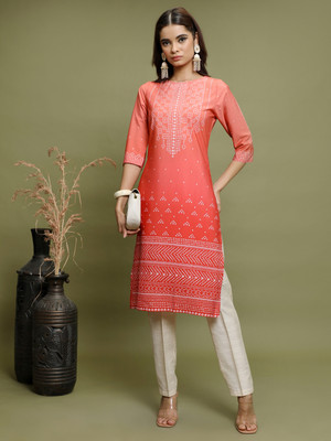 84% OFF on KETCH Women Printed Straight Kurta(Pink, White) 84% OFF on KETCH Women Printed Straight Kurta(Pink, White)