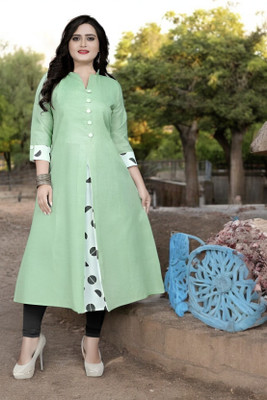 Suhani Fashion Women Self Design A-line Kurta(Green)