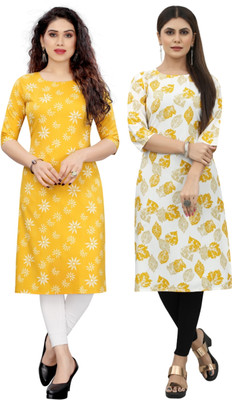MARIDI FASHION Women Printed Straight Kurta(Multicolor)