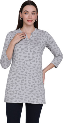 TOPTEN Women Self Design Straight Kurta(Grey)