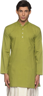 Sethukrishna Men Solid A-line Kurta(Green)