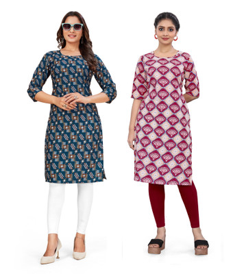 dharmanandan creation Women Printed A-line Kurta(Multicolor)