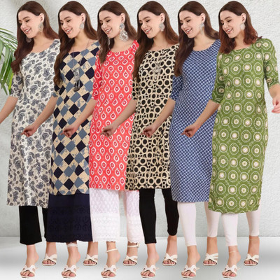 1 Stop Fashion Women Printed A-line Kurta(Multicolor)