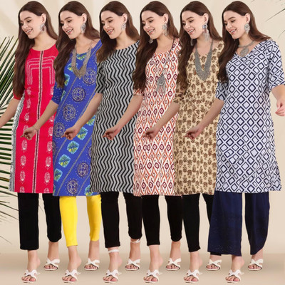 1 Stop Fashion Women Printed A-line Kurta(Multicolor)