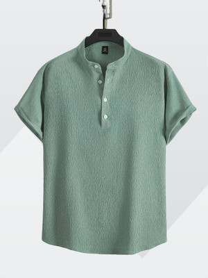 WUXI Men Solid Straight Kurta(Light Green)