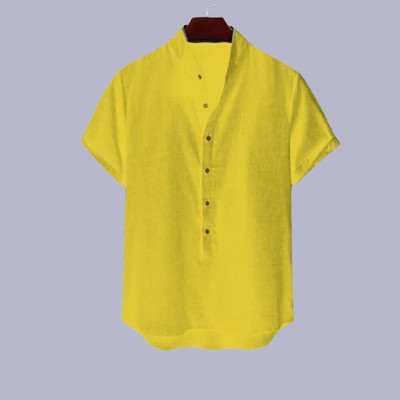 SuperTrend Men Embroidered Straight Kurta(Yellow)