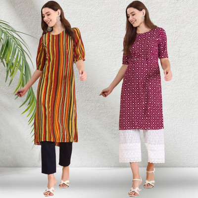 1 Stop Fashion Women Printed A-line Kurta(Multicolor)