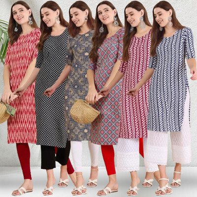 1 Stop Fashion Women Printed A-line Kurta(Multicolor)