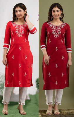 SISTO Women Chikan Embroidery A-line Kurta(Multicolor)