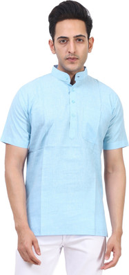 Kavita Fasion Men Solid Straight Kurta(Light Blue)
