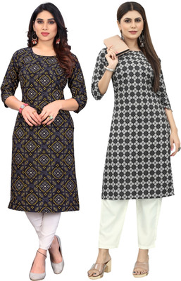 MARIDI FASHION Women Self Design Straight Kurta(Multicolor)