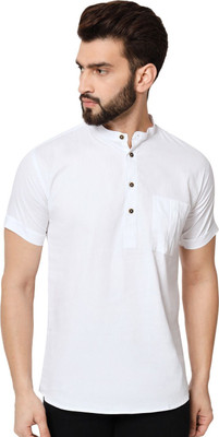 SuperTrend Men Embroidered Straight Kurta(White)