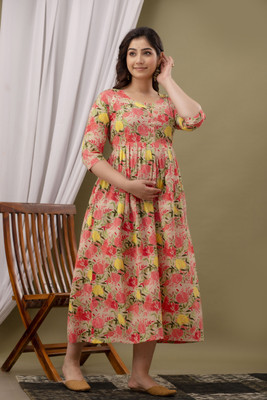 GULJIFASHION Women Maternity/Nursing Nighty(Grey)