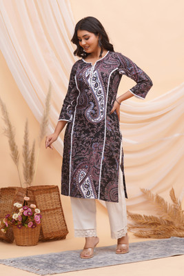 Hisham Women Printed Pakistani Kurta(Multicolor)