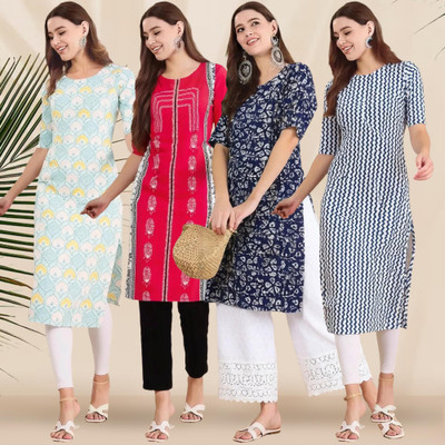 1 Stop Fashion Women Printed A-line Kurta(Multicolor)