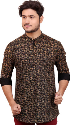 MADE IN THE SHADE Men Self Design Straight Kurta(Multicolor)