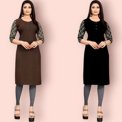 Coft Women Solid Straight Kurta(Multicolor)