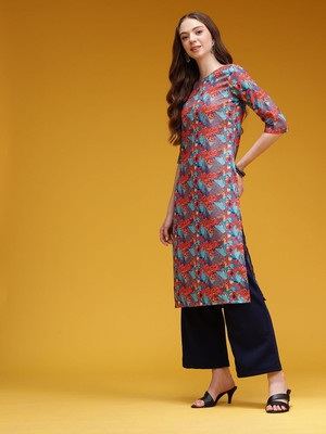 HERE&NOW Women Abstract A-line Kurta(Multicolor)