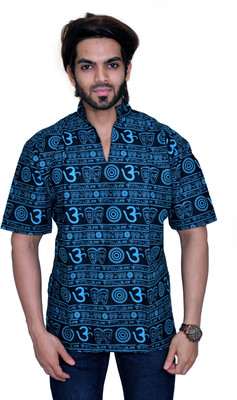 BALAJI GARMENTS Men Printed, Dyed/Ombre Straight Kurta(Dark Blue)